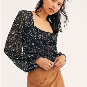Free People Printed Lolita Top